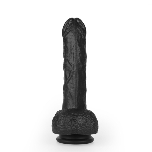 Super Soft Dildo With Warming Black 22,2 cm