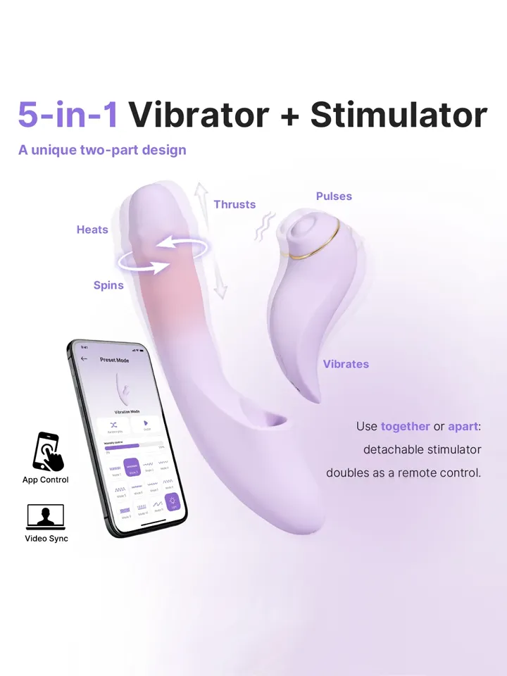 Svakom Duo Glow Thrusting Beaded Vibrator With App