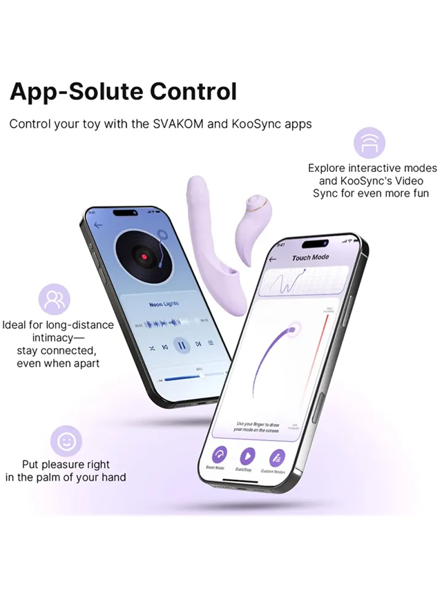 Svakom Duo Glow Thrusting Beaded Vibrator With App