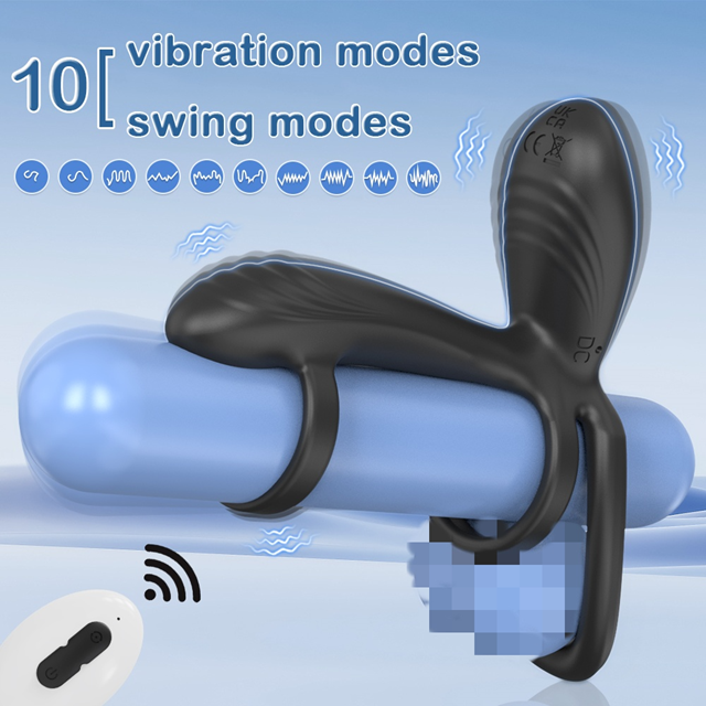 Swinging & Vibrating Cock Ring With RC