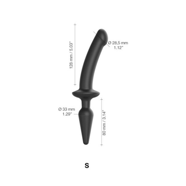 SWITCH PLUG-IN SEMI-REALISTIC DILDO BLACK - S