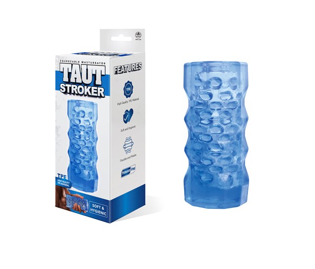 Taut Stroker Squeezable Masturbator - Blue