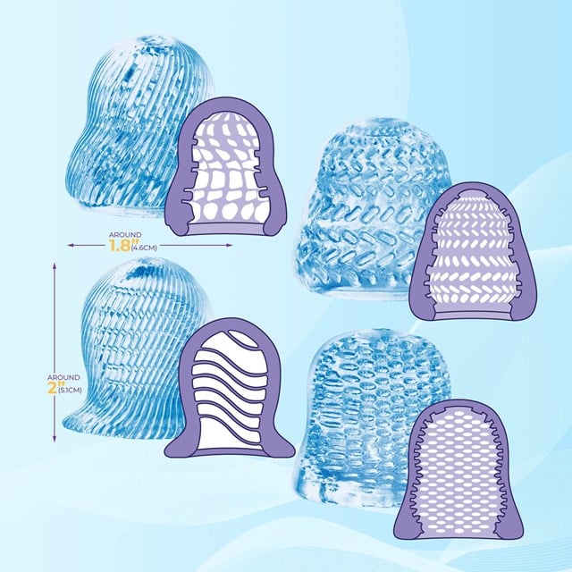 The Fedora 4in1 Glans Stroker Set Blue