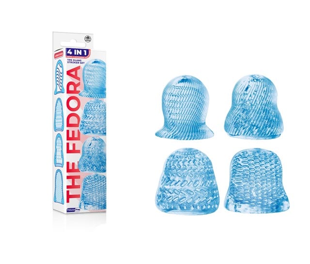 The Fedora 4in1 Glans Stroker Set Blue