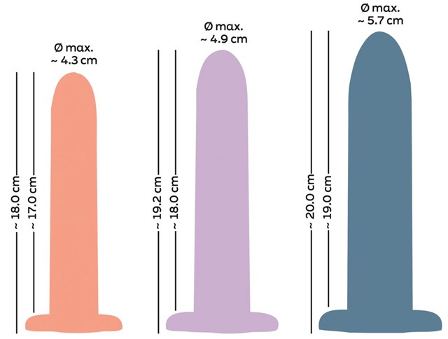 Three in a Row 3-piece Dildo Set