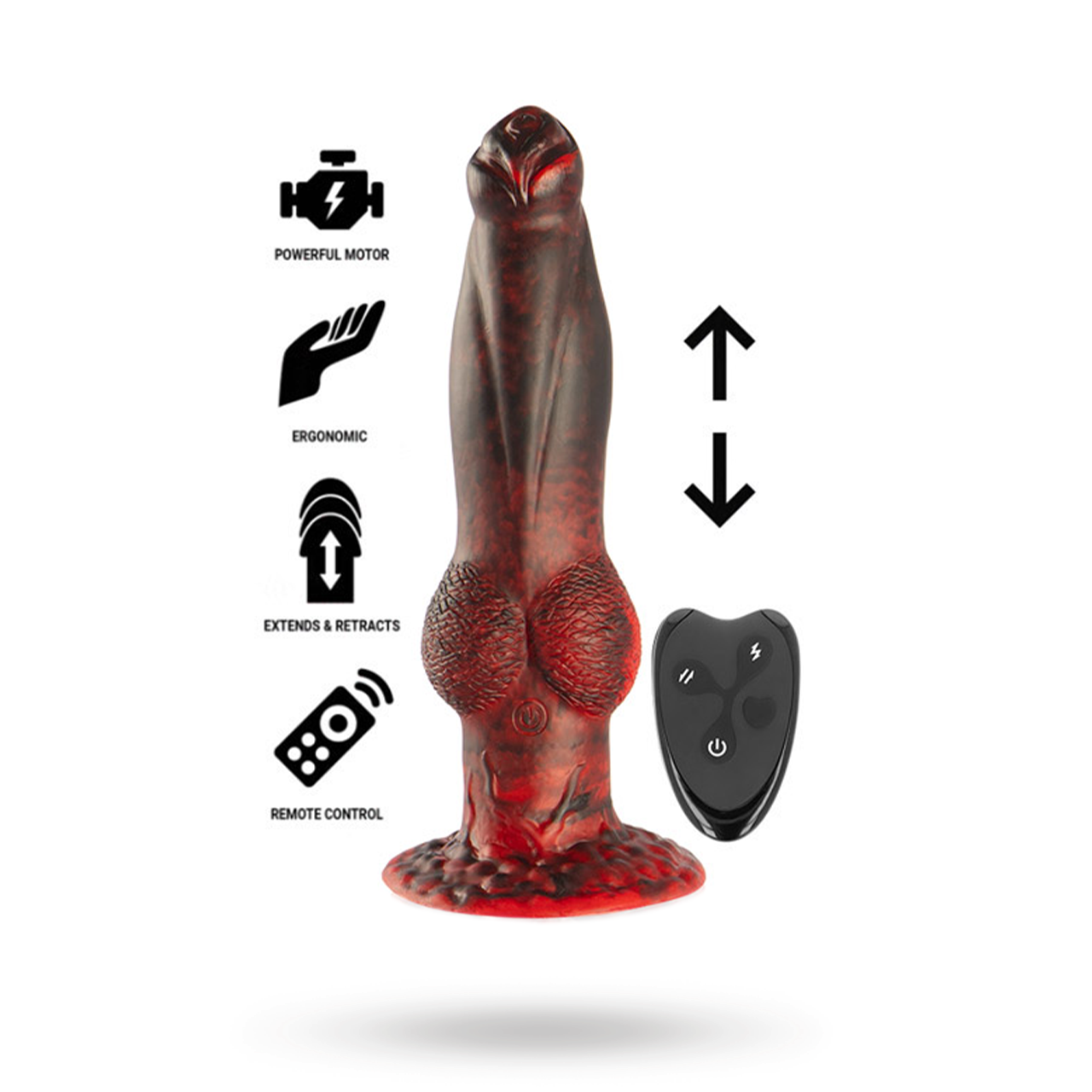 Prometheus Titan in Flames Dildo med fjärrkontroll 22,5 cm