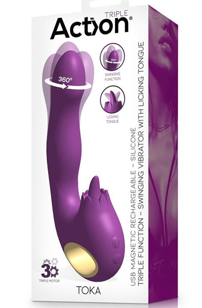 Toka Vibe, Swinging & Stimulating Licking Tongue
