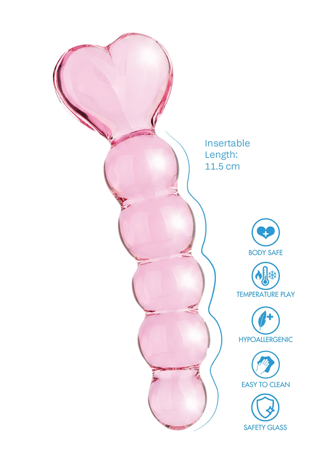 Glass Worxx Crystal Heart Anal Dildo
