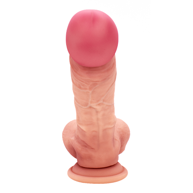 Ultra-Realistic Curved Silicone Dildo With Balls 21 cm