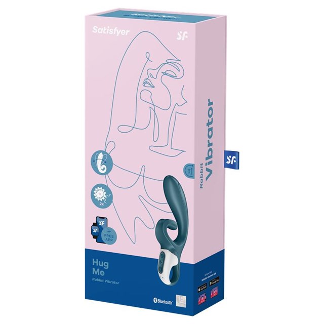 SATISFYER HUG ME CONNECT RABBITVIBRATOR - Blågrå