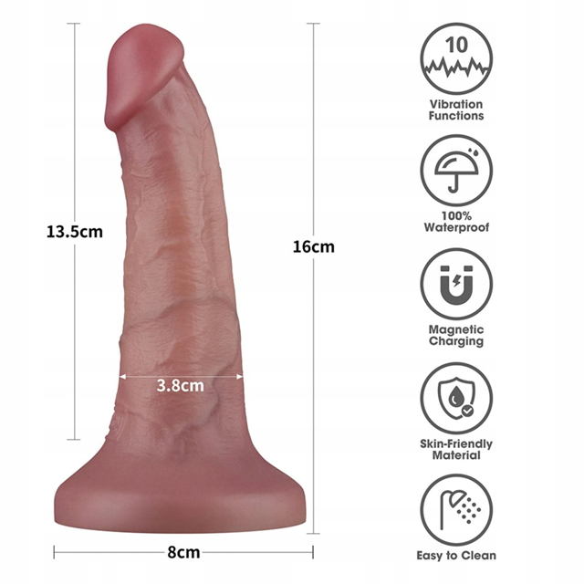 Vibrating Dual Density Power Cock 16 cm