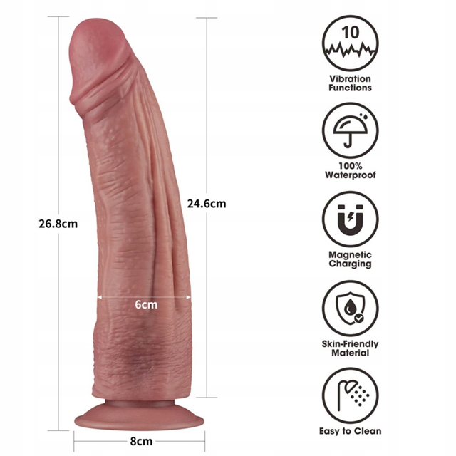 Vibrating Dual Density Power Cock 26,8 cm