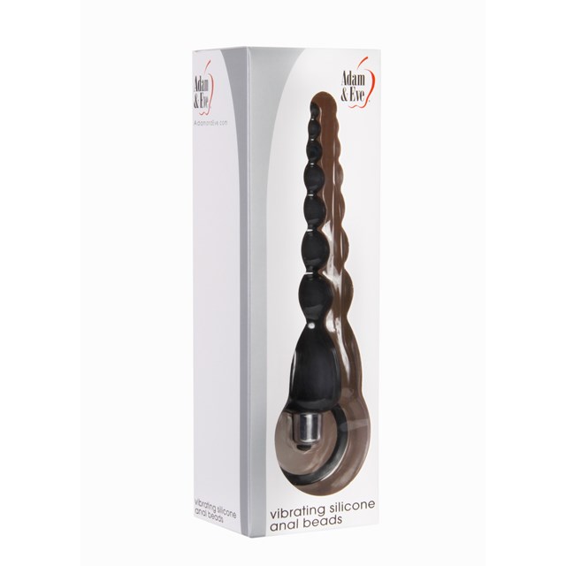Silicone Vibrating Anal Beads Black