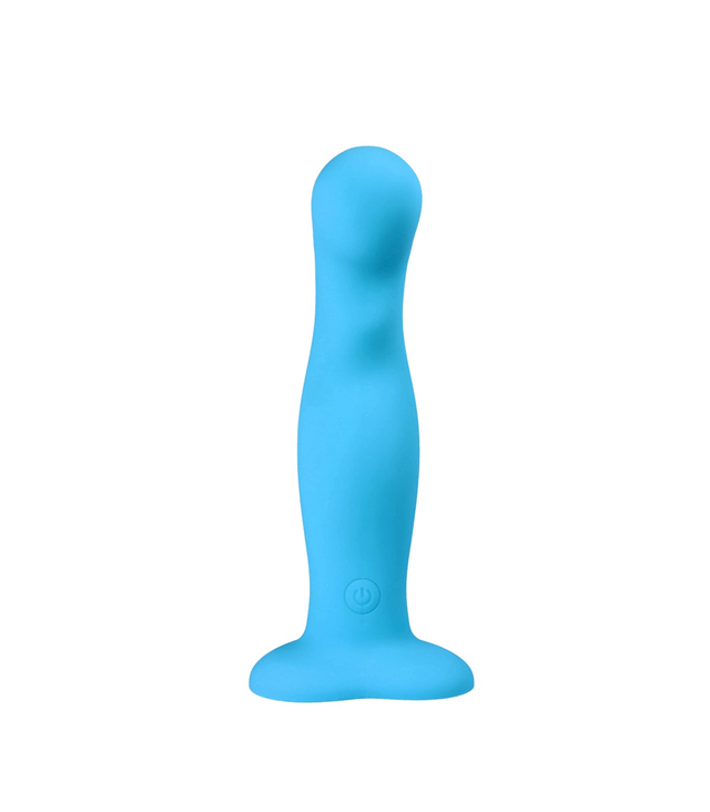 Vibrating Silicone Dildo With Remote Blue 18 cm
