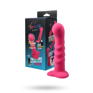 Vibrating Silicone Dildo With Remote Pink 18 Cm