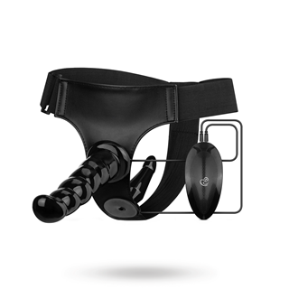 Vibrating Strap-on Set Black