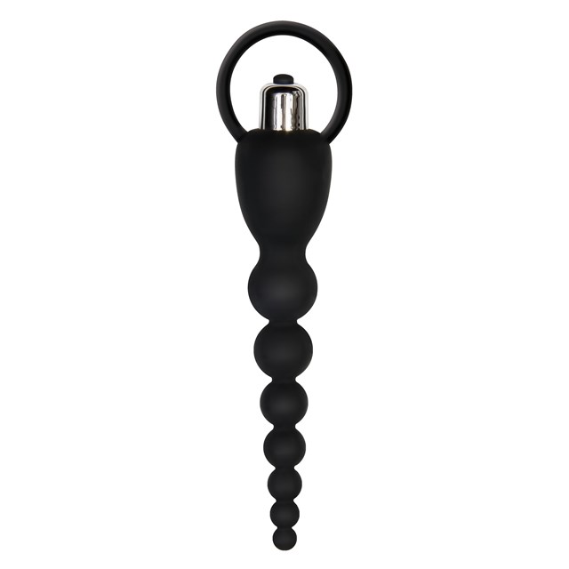 Silicone Vibrating Anal Beads Black