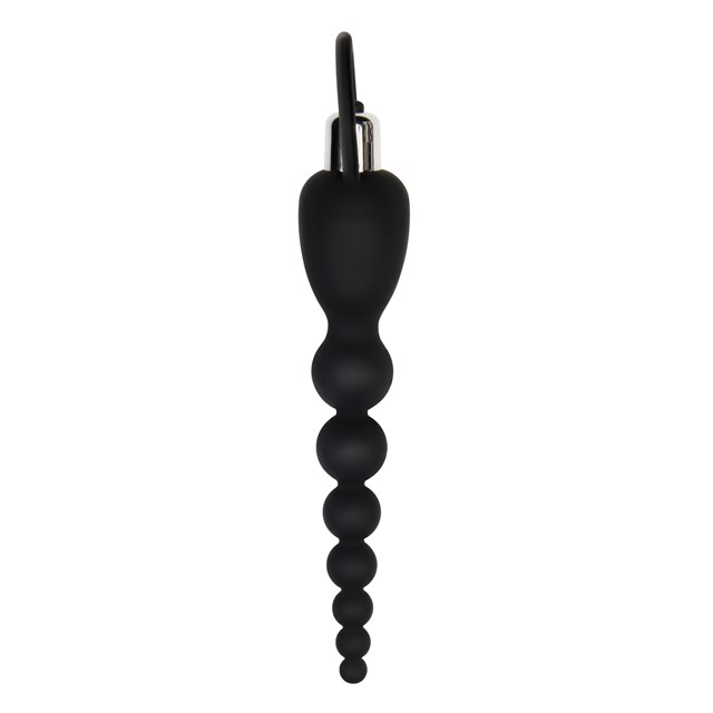 Silicone Vibrating Anal Beads Black