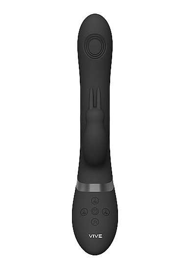 Rini - Pulse Wave & Vibrating Double Penetration Rabbit - Black