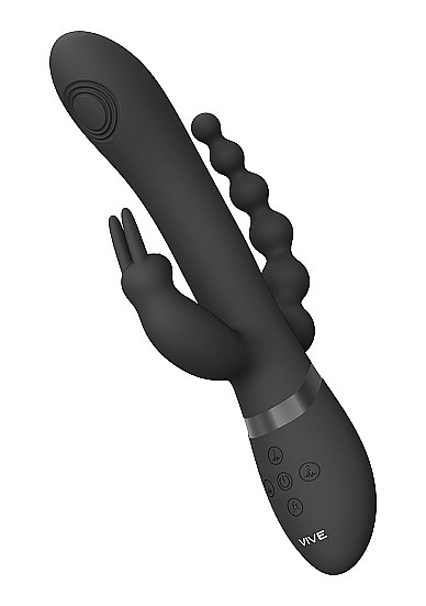 Rini - Pulse Wave & Vibrating Double Penetration Rabbit - Black