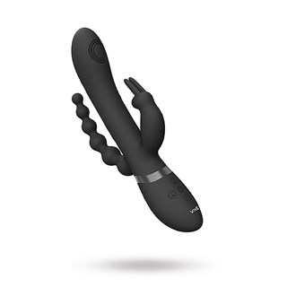 Rini - Pulse Wave & Vibrating Double Penetration Rabbit - Black