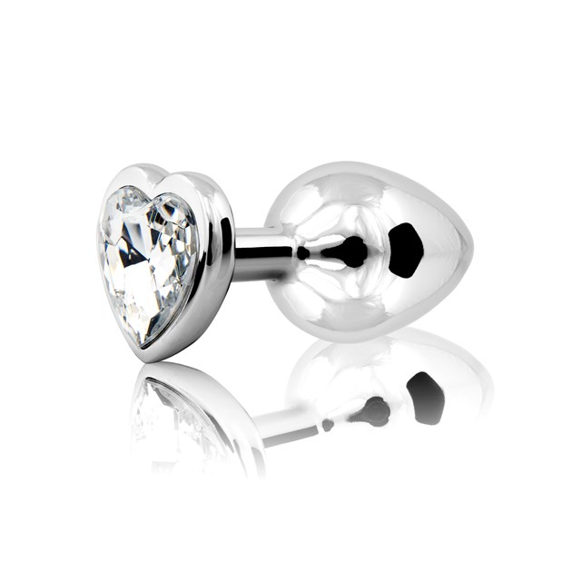 Loving Heart Medium Plug  - Silver/Clear