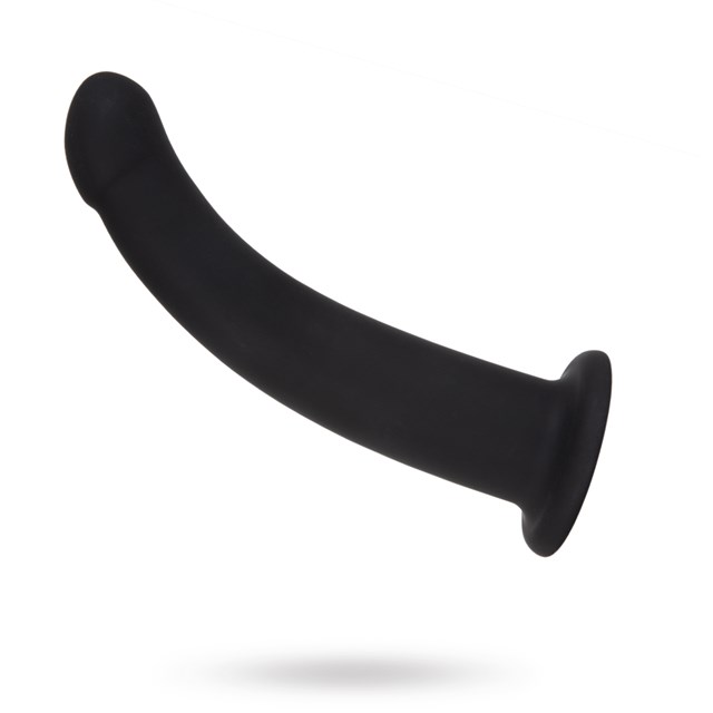 Black Silicone Semi Realistic Dildo - Large