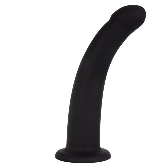 Black Silicone Semi Realistic Dildo - Large