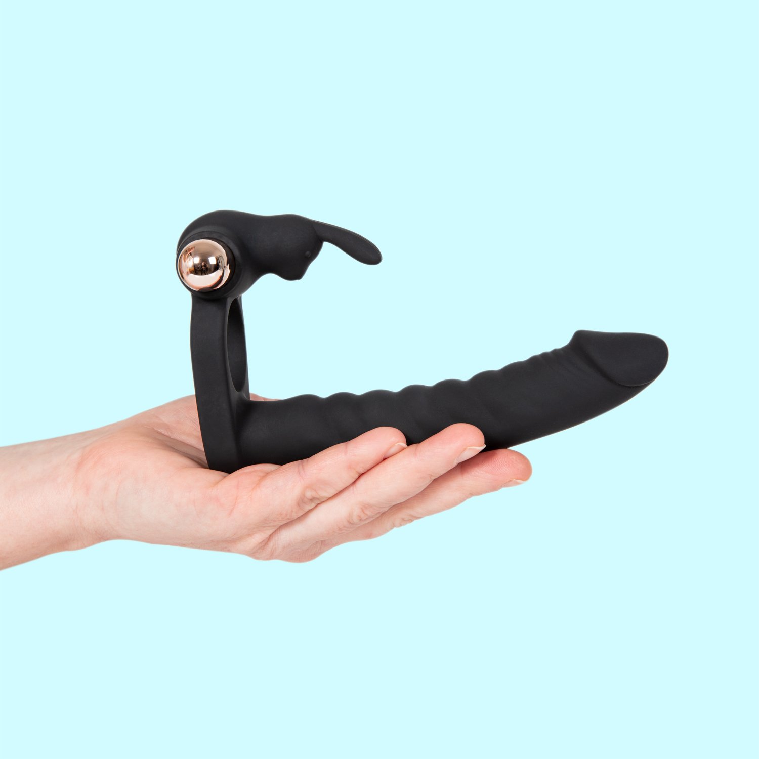 Double Penetrator med uppladdningsbar guldfärgad vibrator