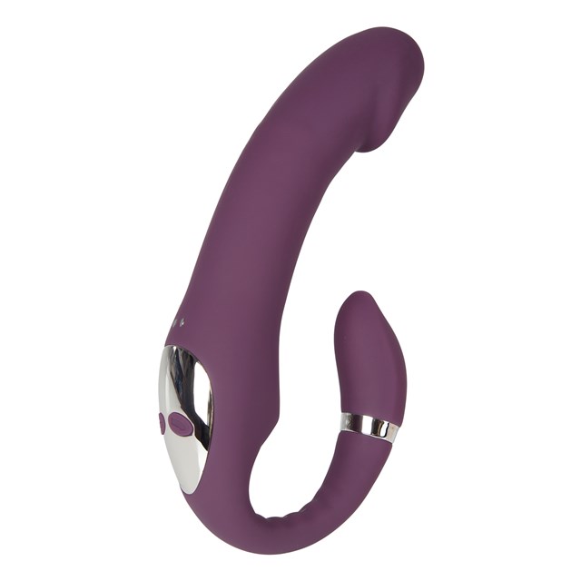 Dual Motor Bendable Stay In Place Vibrator - Purple
