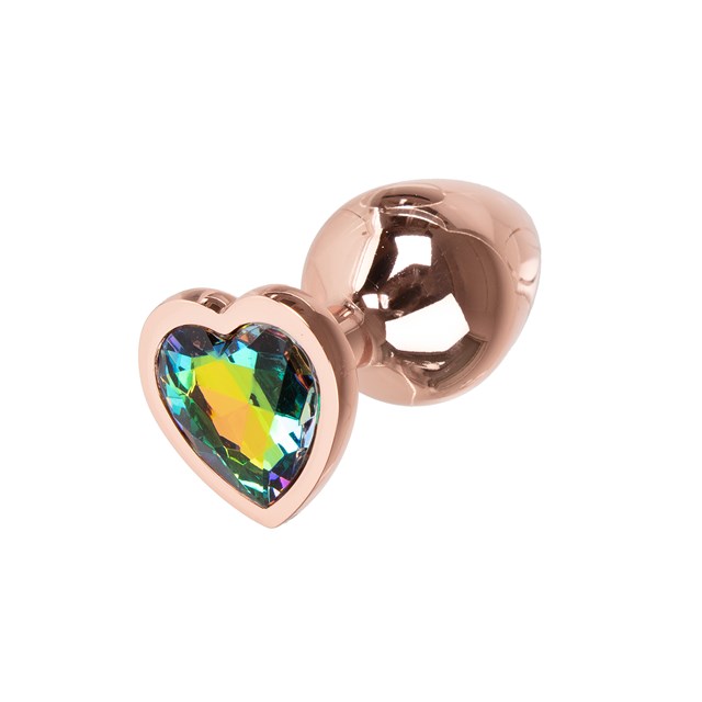 Metal Heart Plug Rose Gold - Medium 7cm