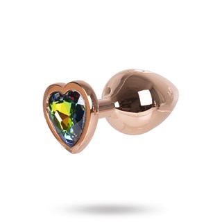 Metal Heart Plug Rose Gold - Medium 7cm