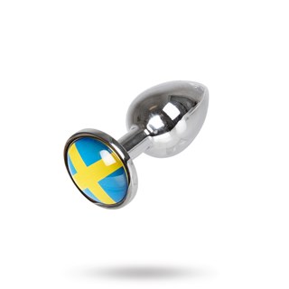 Analplugg Med Sverige Flagga - Medium 7cm