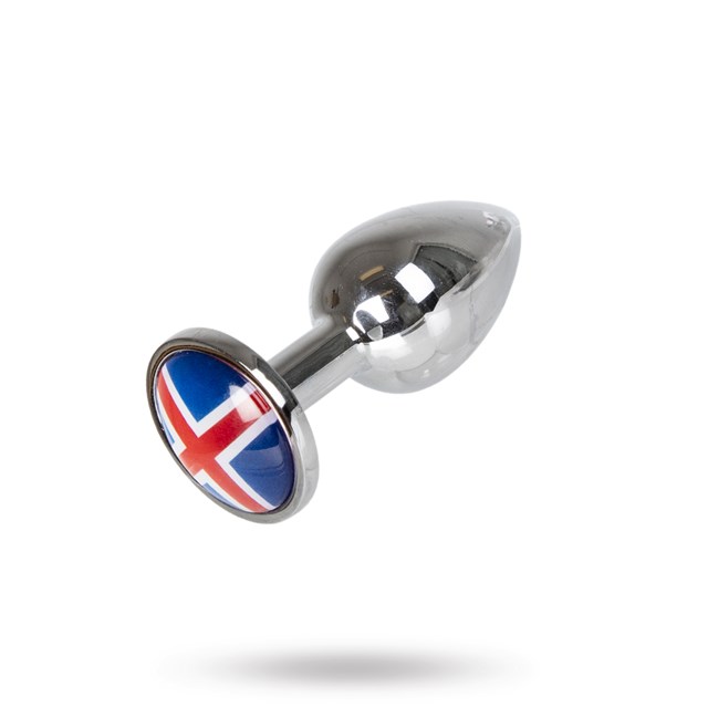 Analplugg med Island flagga - Medium 7cm