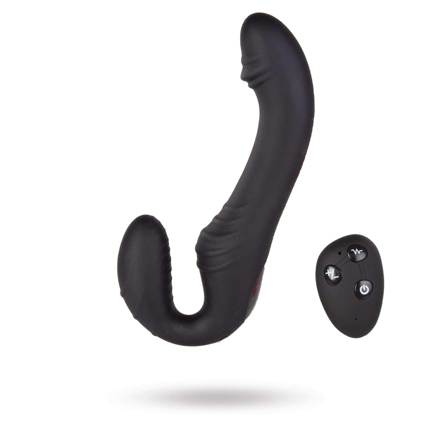 Triple Vibration Strap-On Vibrator Wireless Remote - svart