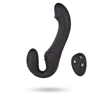 Triple Vibration Strap-on Vibrator Wireless Remote - Svart