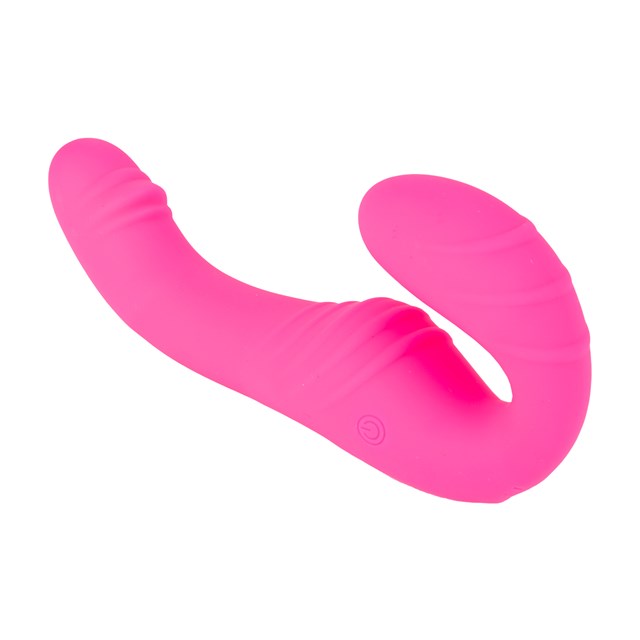 Triple Vibration Strap-On Vibrator Wireless Remote - Rosa