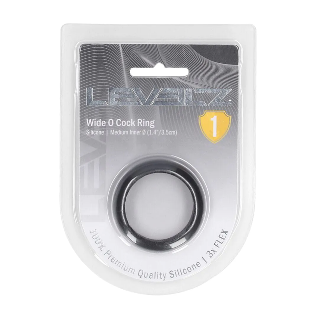 Wide O Silicone Cockring - M - 35mm - Black