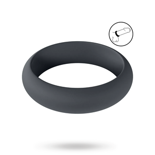 Wide O Silicone Cockring - Xl - 50mm - Black