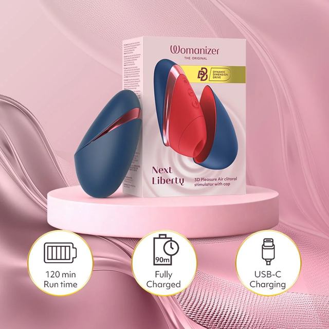 Womanizer Next Liberty Pleasure Air Stimulator Blue/Red