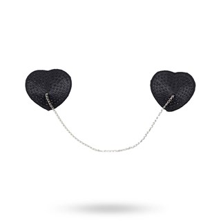 Heart Chain Nipples Tassels - Svarta