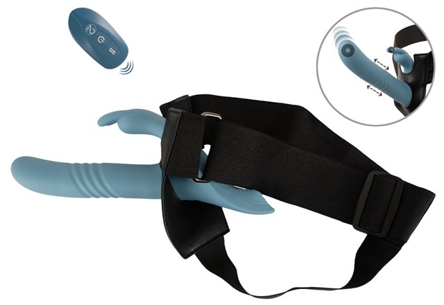 3-piece Strap-on Set With Rabbit & RC