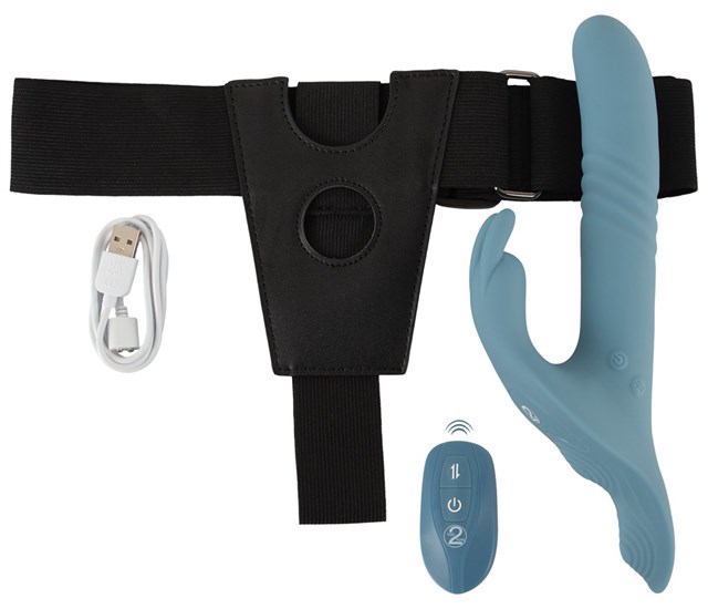 3-piece Strap-on Set With Rabbit & RC