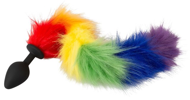 Fluffy Tail Butt Plug Rainbow