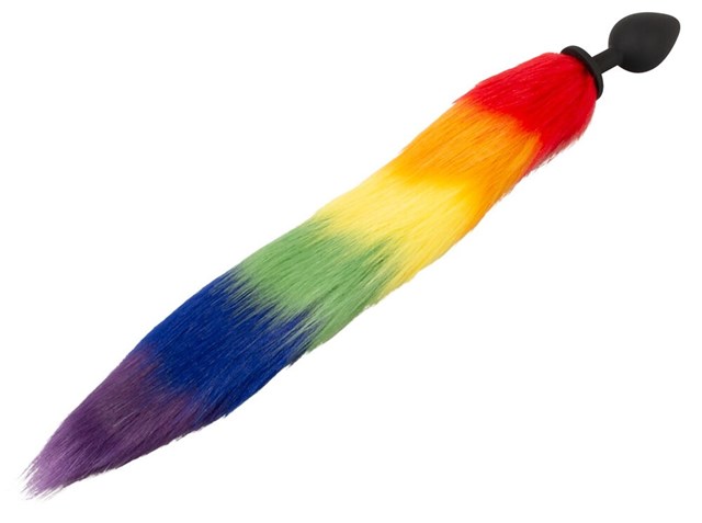 Fluffy Tail Butt Plug Rainbow