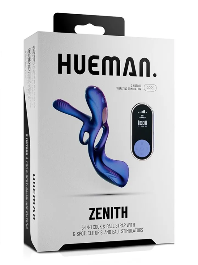 Hueman Zenith Cock Ring With Glans & Perineum Stimulator