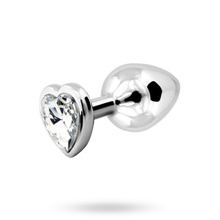 Loving Heart Medium Plug - Silver/clear